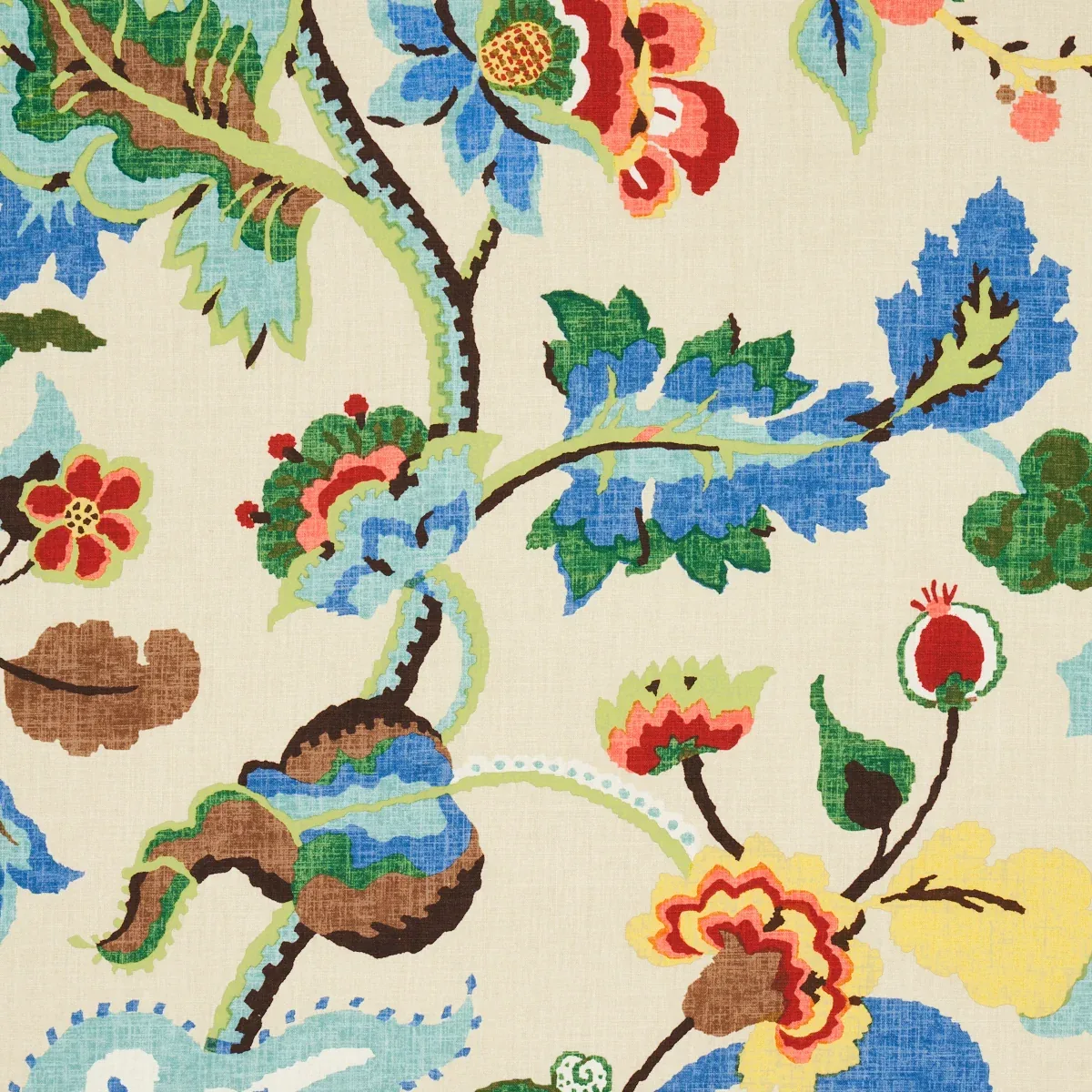 KHANTAU TREE fabric CREAM color by Schumacher