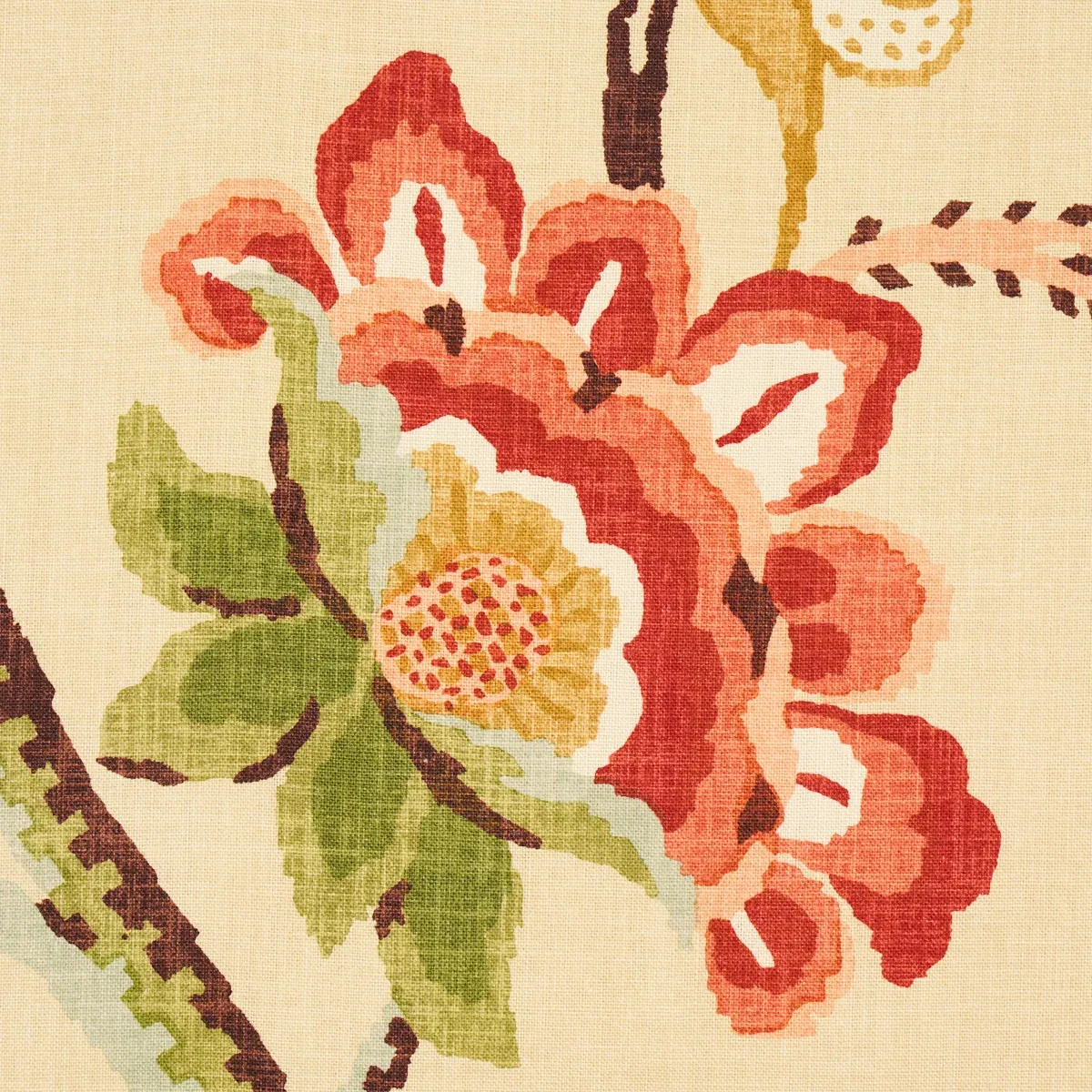 KHANTAU TREE Fabric – HONEY | Schumacher | Wallpaper Twins KHANTAU TREE fabric HONEY color by Schumacher