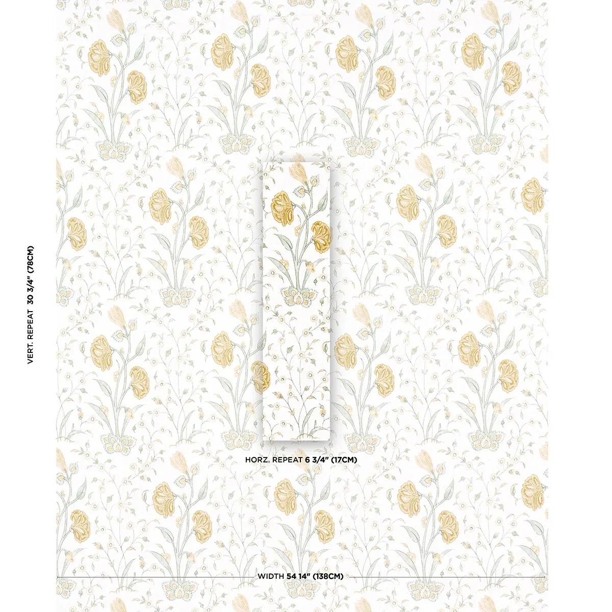 KHILANA FLORAL fabric MARIGOLD color by Schumacher