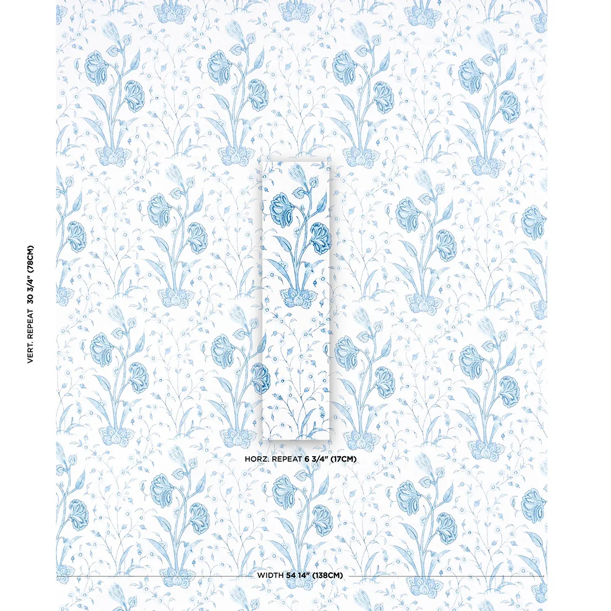 KHILANA FLORAL fabric PORCELAIN color by Schumacher