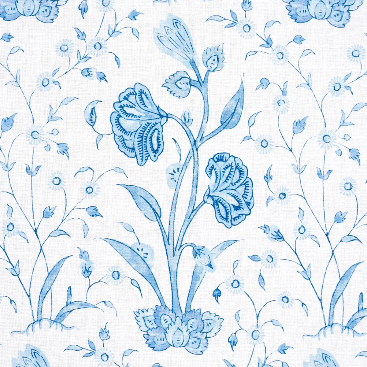 KHILANA FLORAL fabric PORCELAIN color by Schumacher