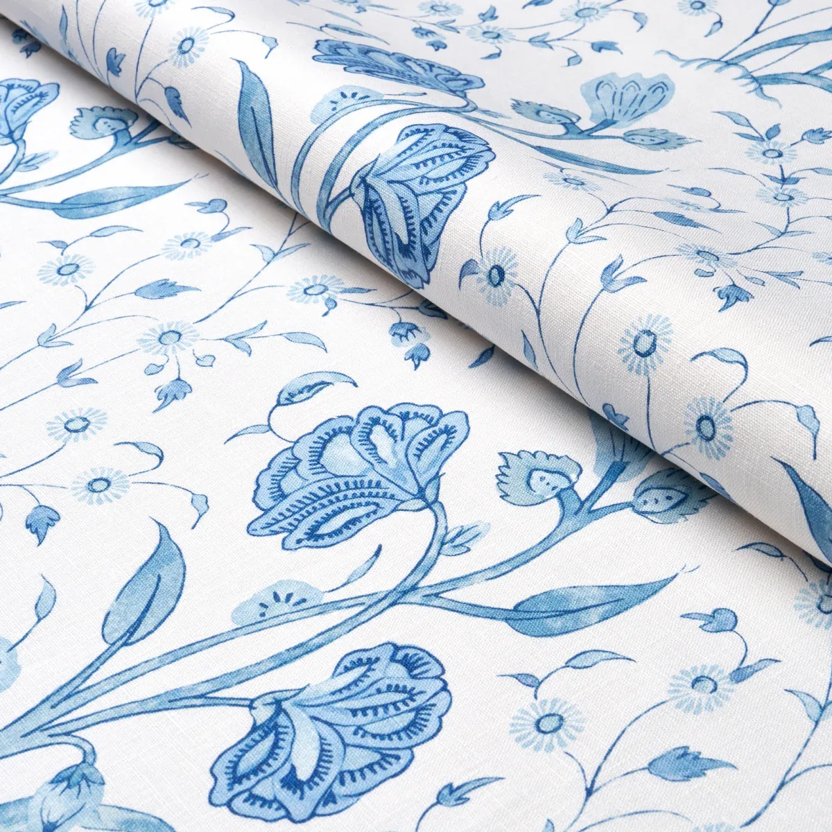 KHILANA FLORAL fabric PORCELAIN color by Schumacher