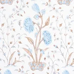 KHILANA FLORAL Fabric – SKY | Schumacher | Wallpaper Twins KHILANA FLORAL fabric SKY color by Schumacher