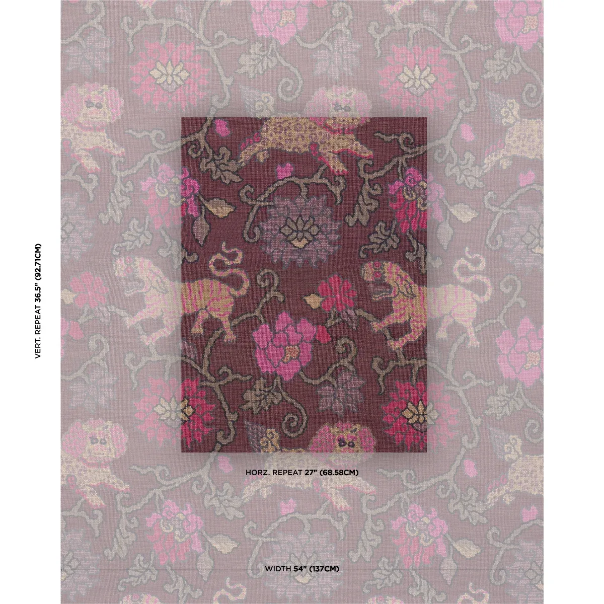 KHOTAN WEAVE fabric AUBERGINE color by Schumacher