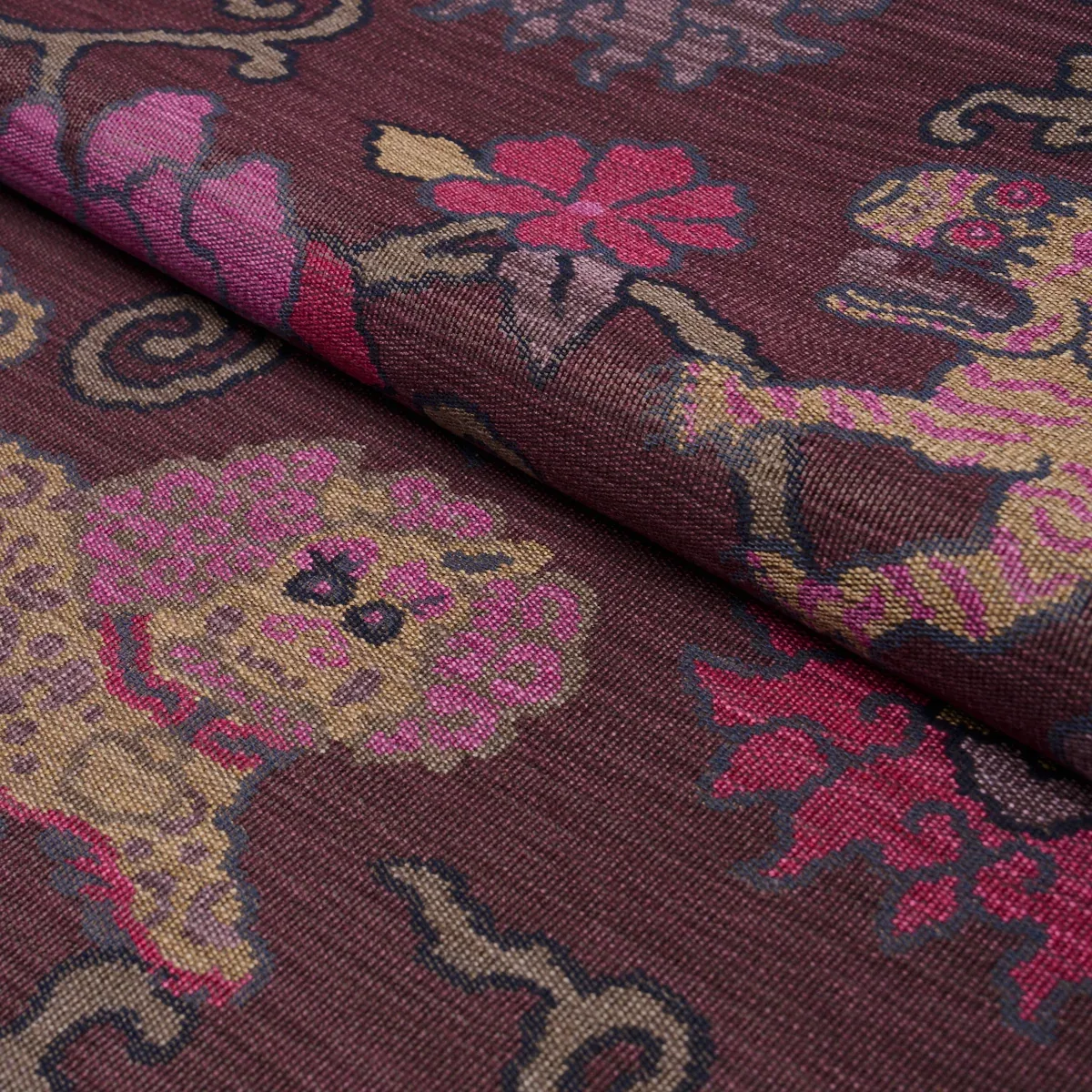 KHOTAN WEAVE Fabric – AUBERGINE | Schumacher | Wallpaper Twi KHOTAN WEAVE fabric AUBERGINE color by Schumacher