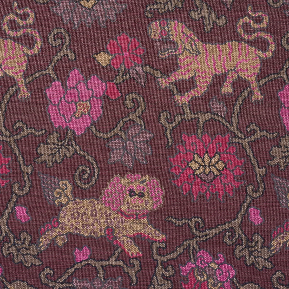 KHOTAN WEAVE fabric AUBERGINE color by Schumacher