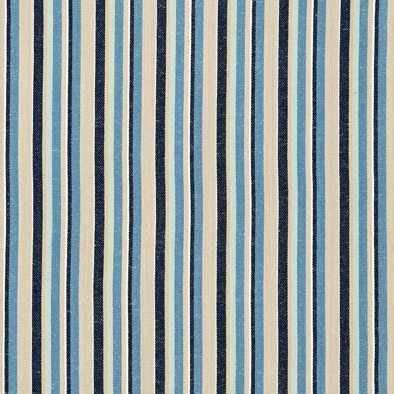 KIAWAH STRIPE fabric INDIGO color by Schumacher