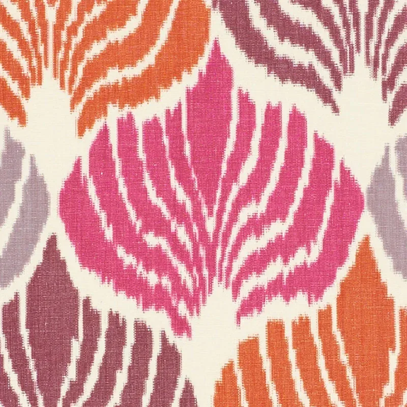 KIMONO IKAT fabric BERRY color by Schumacher