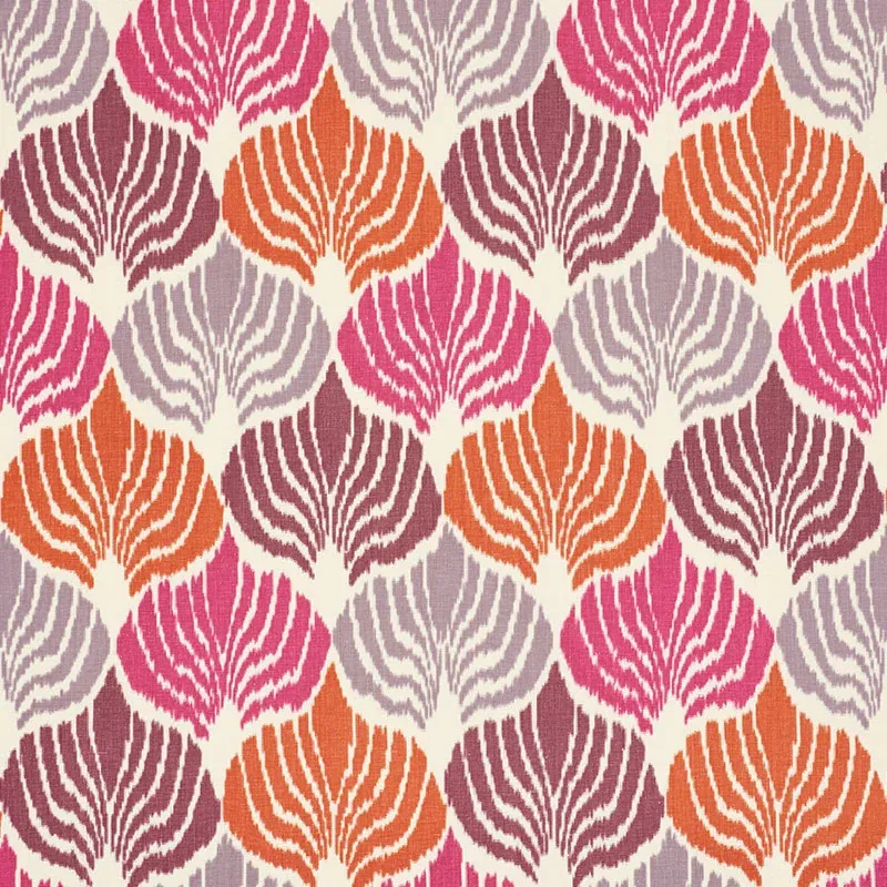 KIMONO IKAT fabric BERRY color by Schumacher