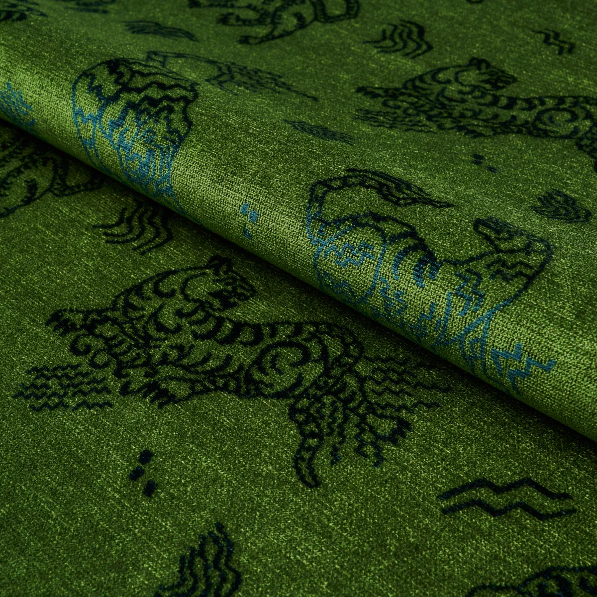 KINABALU VELVET Fabric – EMERALD | Schumacher | Wallpaper Tw KINABALU VELVET fabric EMERALD color by Schumacher