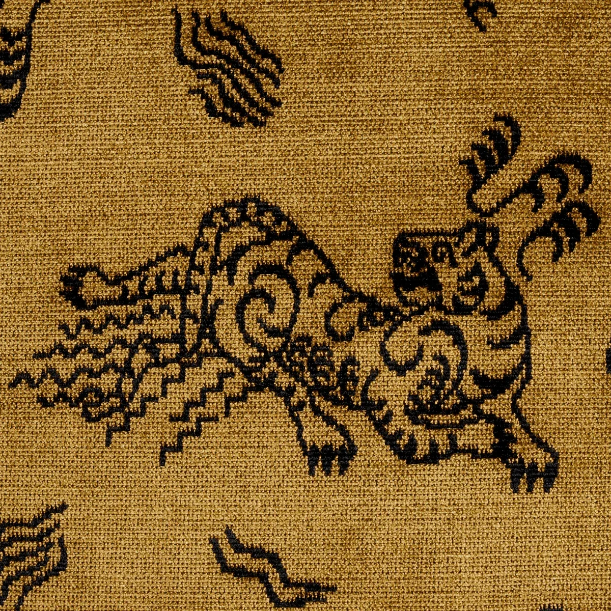 KINABALU VELVET Fabric – GOLD | Schumacher | Wallpaper Twins KINABALU VELVET fabric GOLD color by Schumacher