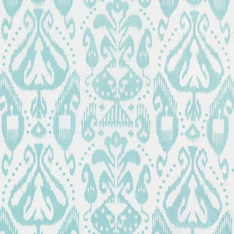 KIVA EMBROIDERED IKAT fabric SKY color by Schumacher