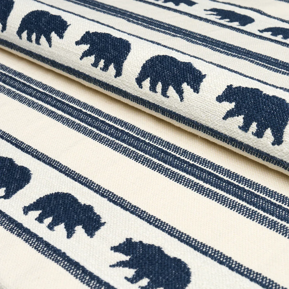 KODA STRIPE Fabric – INDIGO | Schumacher | Wallpaper Twins KODA STRIPE fabric INDIGO color by Schumacher
