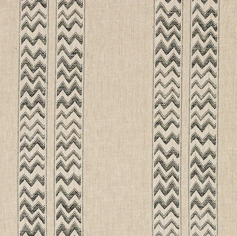 KUDU STRIPE fabric BLACK color by Schumacher