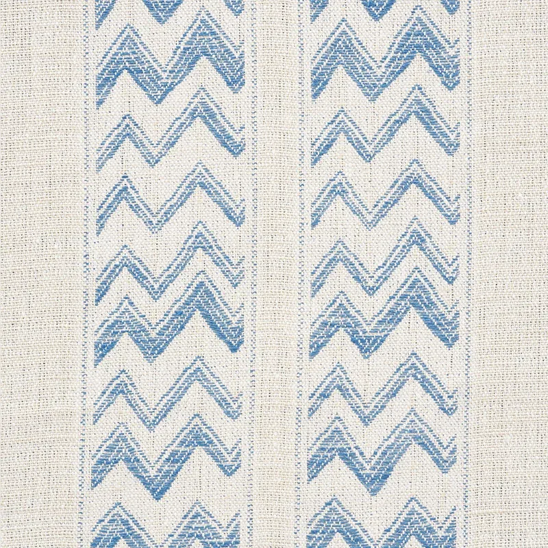 KUDU STRIPE Fabric – BLUE | Schumacher | Wallpaper Twins KUDU STRIPE fabric BLUE color by Schumacher