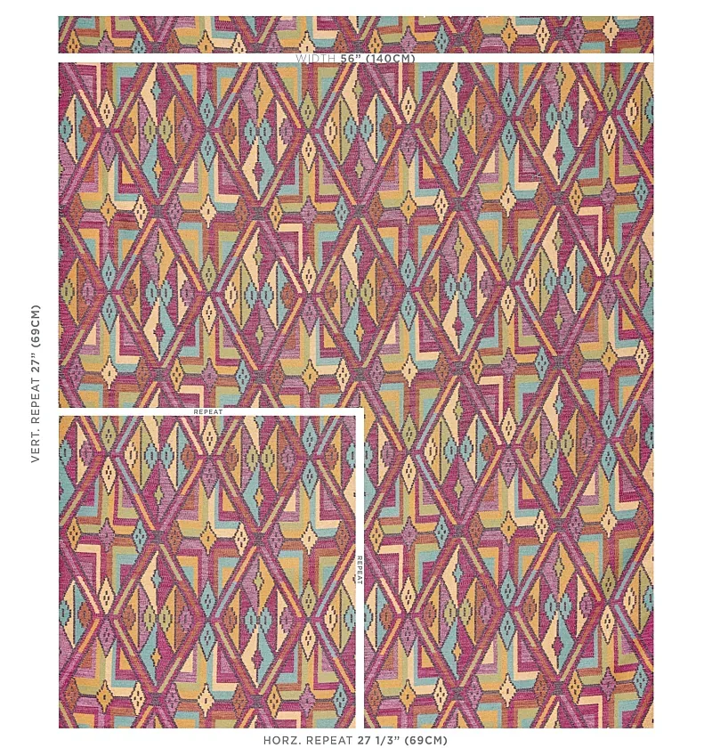 KUZMA Fabric – MAGENTA | Schumacher | Wallpaper Twins KUZMA fabric MAGENTA color by Schumacher