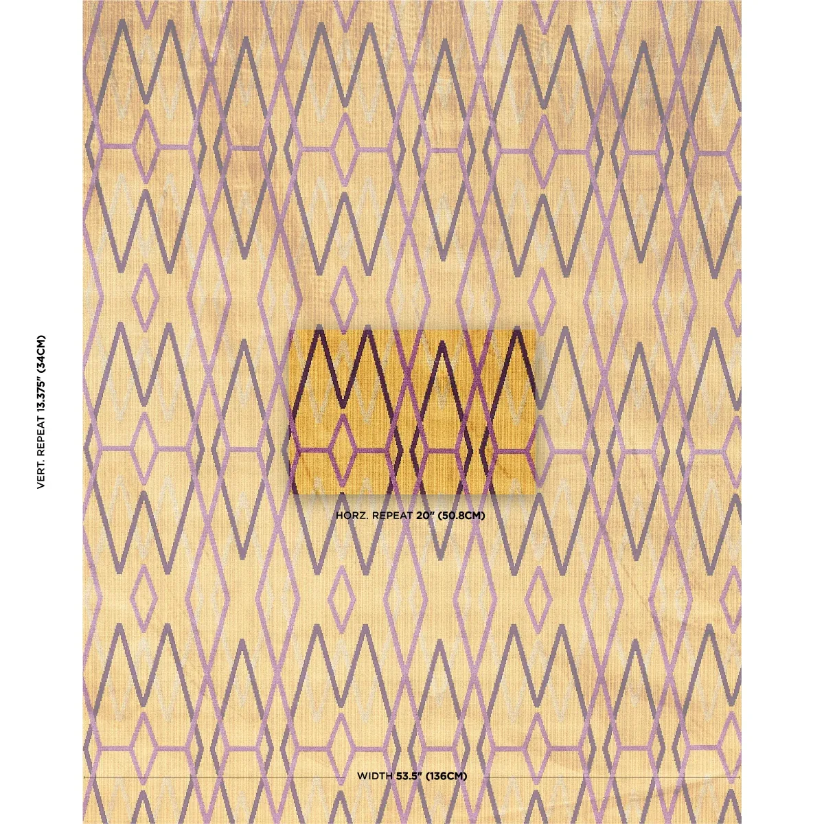 KYOTO TRELLIS Fabric – SAFFRON | Schumacher | Wallpaper Twin KYOTO TRELLIS fabric SAFFRON color by Schumacher