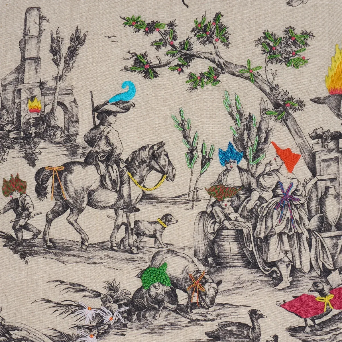 LA LIBERTE AMERICAINE TOILE Fabric – MULTIVERSE | Schumacher LA LIBERTE AMERICAINE TOILE fabric MULTIVERSE color by Schumacher