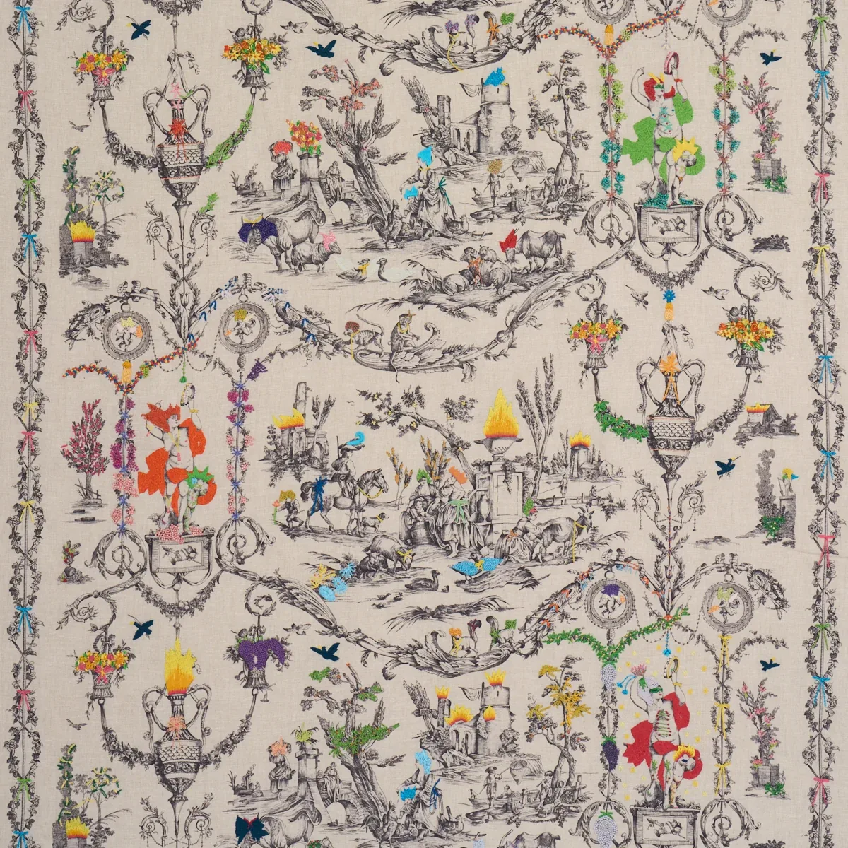 LA LIBERTE AMERICAINE TOILE fabric MULTIVERSE color by Schumacher
