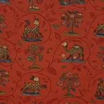 LA MENAGERIE Fabric – FLAME RED | Schumacher | Wallpaper Twi LA MENAGERIE fabric FLAME RED color by Schumacher