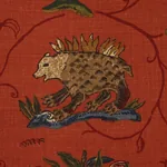 LA MENAGERIE Fabric – FLAME RED | Schumacher | Wallpaper Twi LA MENAGERIE fabric FLAME RED color by Schumacher