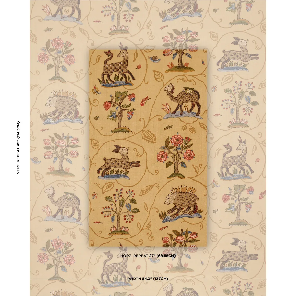 LA MENAGERIE Fabric – MARIGOLD | Schumacher | Wallpaper Twin LA MENAGERIE fabric MARIGOLD color by Schumacher