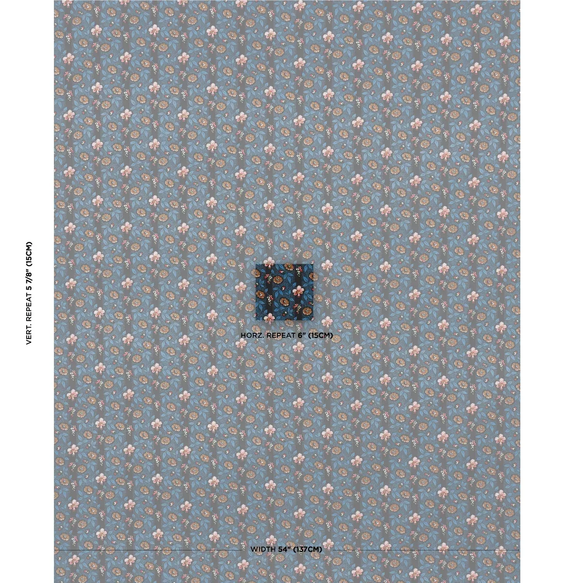 LA RUE STRIPE fabric MIDNIGHT color by Schumacher