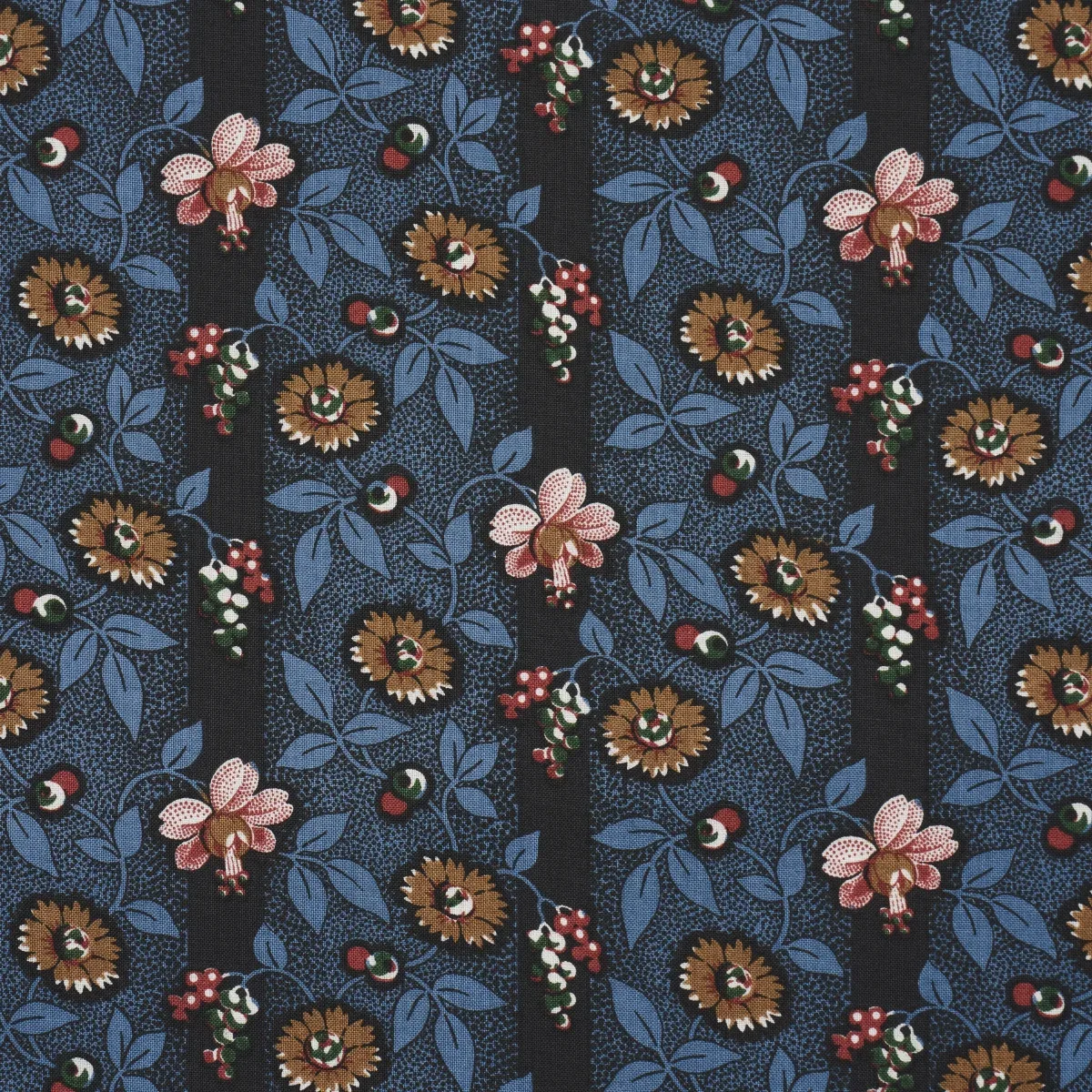 LA RUE STRIPE fabric MIDNIGHT color by Schumacher