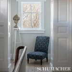 LA RUE STRIPE fabric MIDNIGHT color by Schumacher