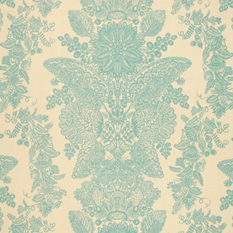 LACE fabric AQUA color by Schumacher