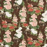 LADY HOLLYHOCK Fabric – BROWN | Schumacher | Wallpaper Twins LADY HOLLYHOCK fabric BROWN color by Schumacher
