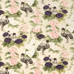 LADY HOLLYHOCK Fabric – CREME | Schumacher | Wallpaper Twins LADY HOLLYHOCK fabric CREME color by Schumacher