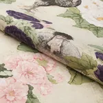 LADY HOLLYHOCK Fabric – CREME | Schumacher | Wallpaper Twins LADY HOLLYHOCK fabric CREME color by Schumacher