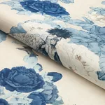 LADY HOLLYHOCK Fabric – DELFT | Schumacher | Wallpaper Twins LADY HOLLYHOCK fabric DELFT color by Schumacher