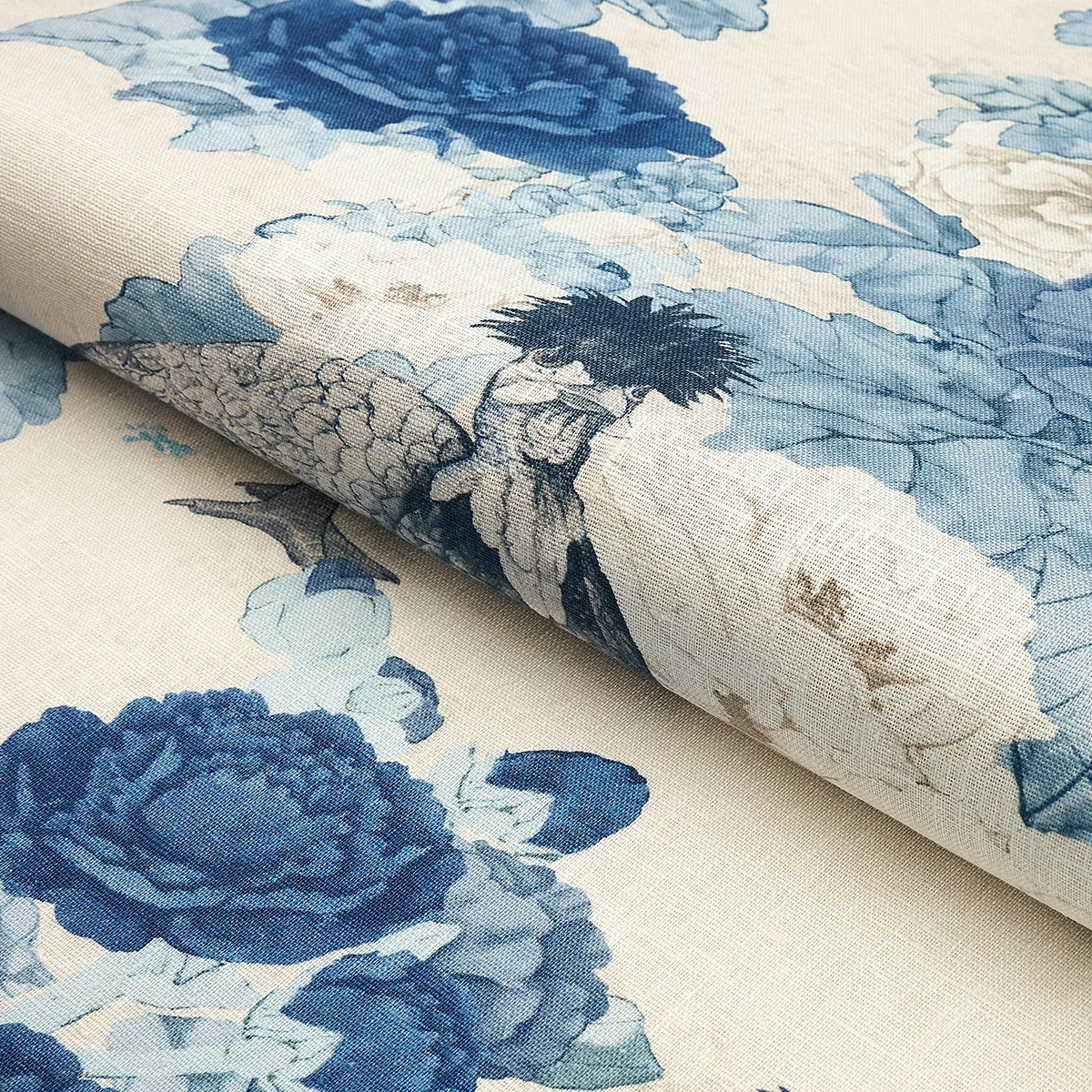 LADY HOLLYHOCK Fabric – DELFT | Schumacher | Wallpaper Twins LADY HOLLYHOCK fabric DELFT color by Schumacher