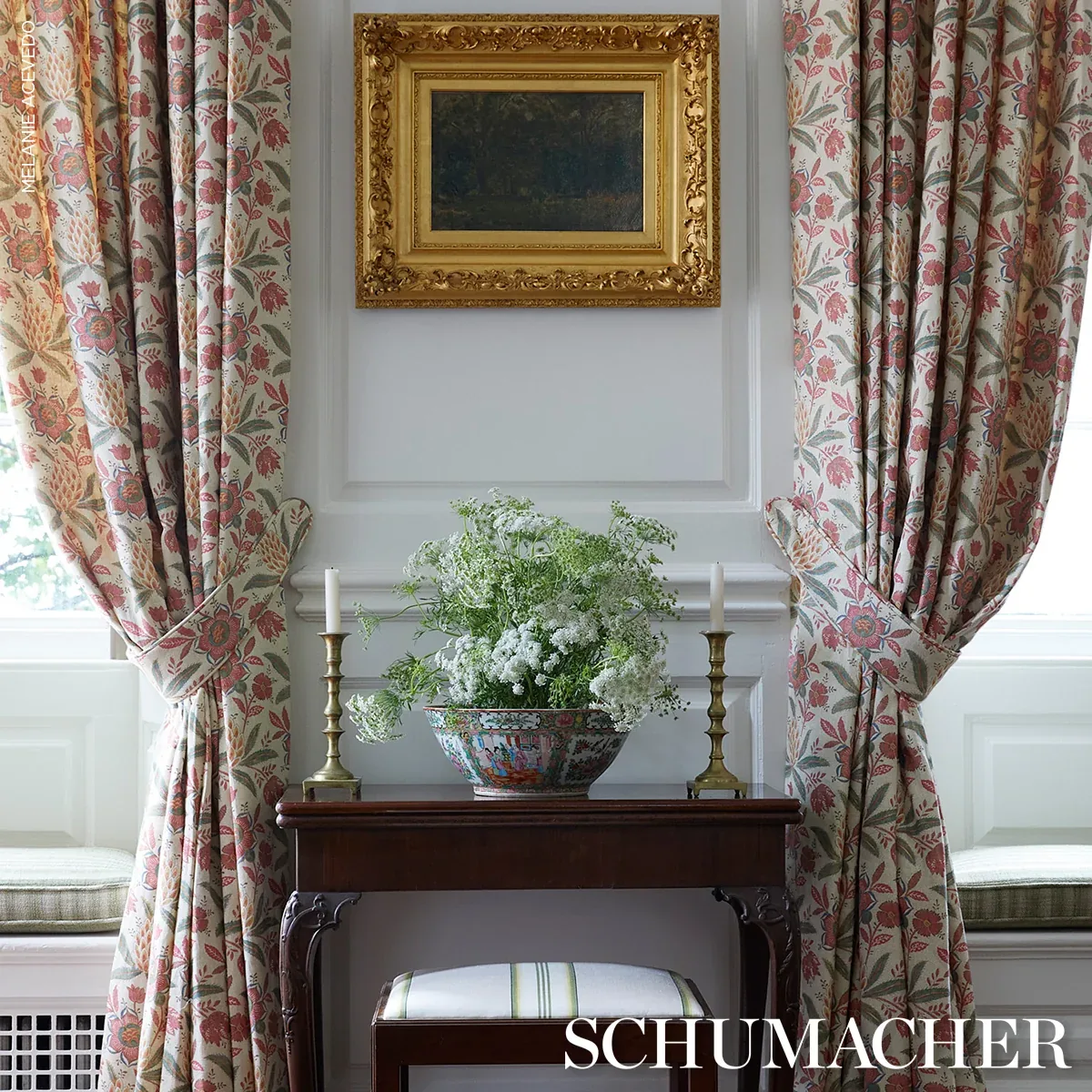 LAFAYETTE BOTANICAL fabric ROSSO ANTICO color by Schumacher