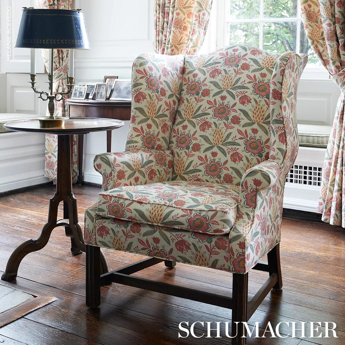 LAFAYETTE BOTANICAL fabric ROSSO ANTICO color by Schumacher