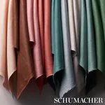 LANGE GLAZED LINEN fabric CHAMBRAY color by Schumacher