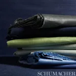 LANGE GLAZED LINEN fabric GRAPHITE color by Schumacher