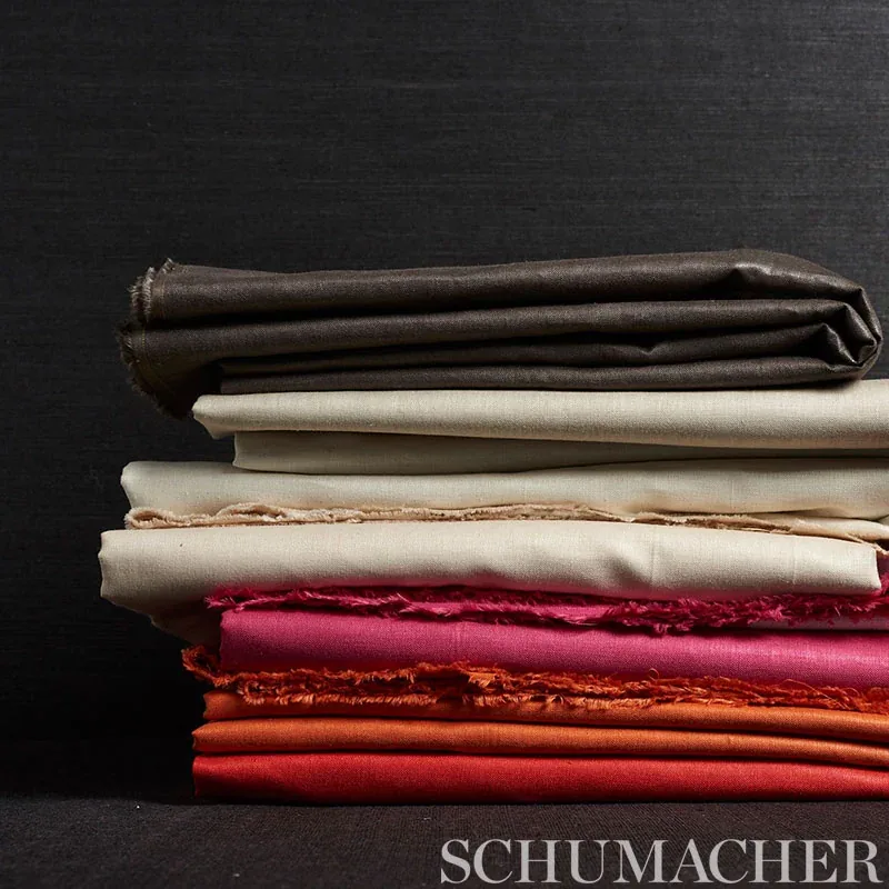 LANGE GLAZED LINEN fabric IVORY color by Schumacher
