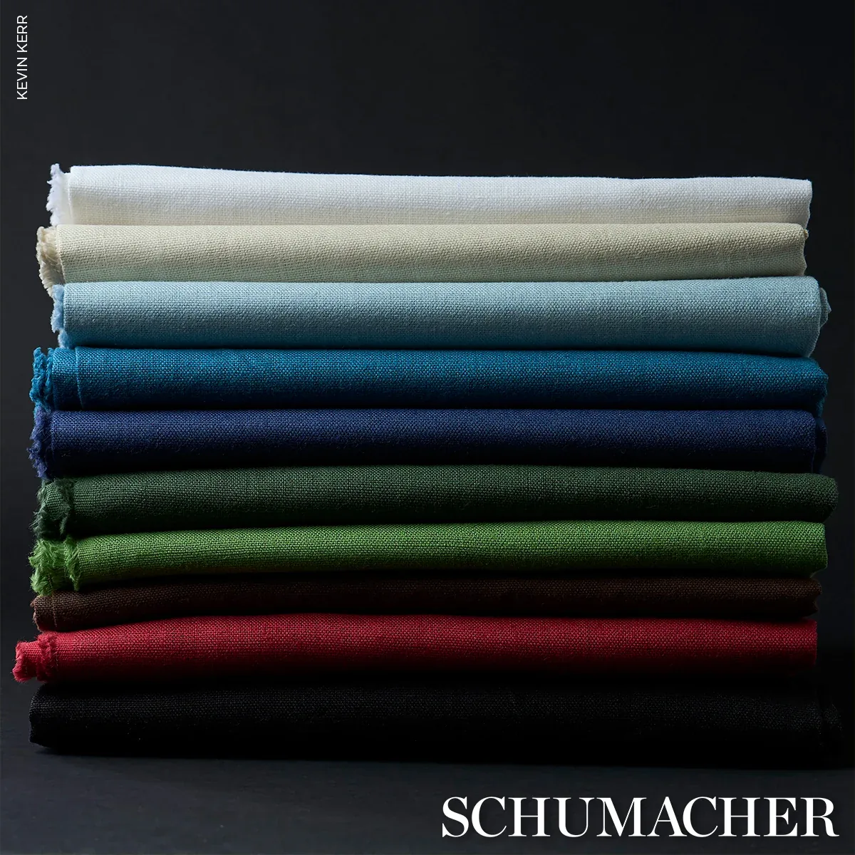 LANGE GLAZED LINEN fabric LEAF color by Schumacher