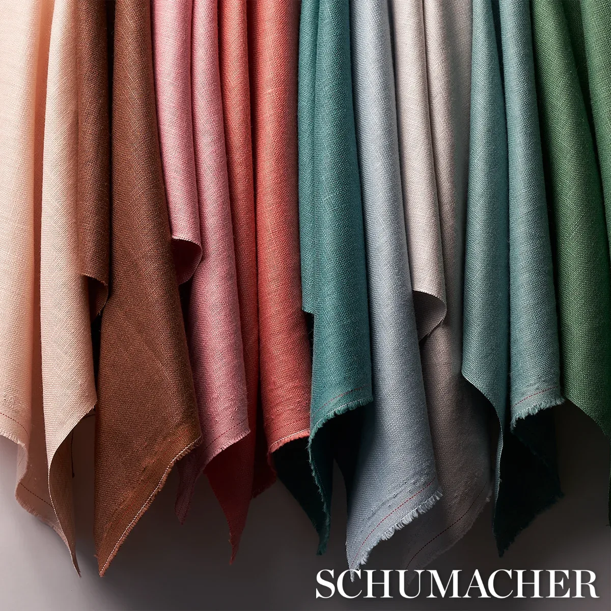 LANGE GLAZED LINEN Fabric – PEACOCK | Schumacher | Wallpaper LANGE GLAZED LINEN fabric PEACOCK color by Schumacher
