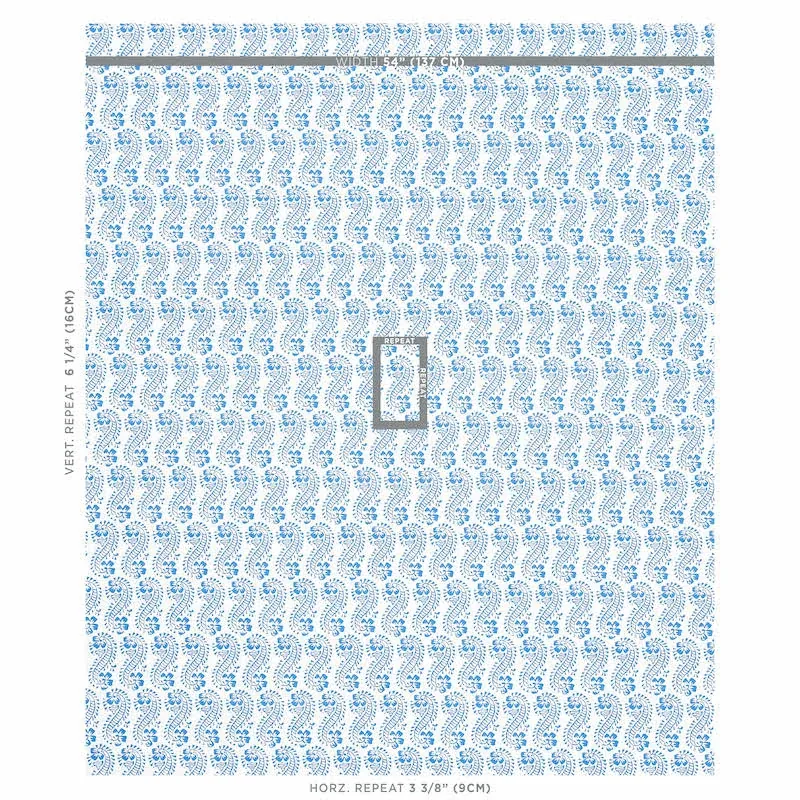 Lani Fabric – BLUE | Schumacher | Wallpaper Twins Lani fabric BLUE color by Schumacher