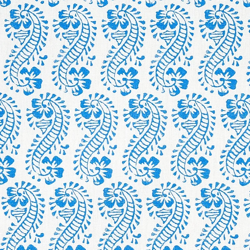 Lani Fabric – BLUE | Schumacher | Wallpaper Twins Lani fabric BLUE color by Schumacher