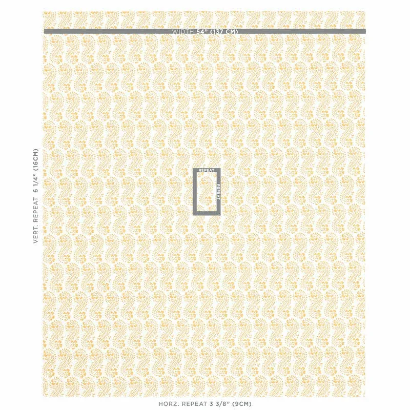 Lani Fabric – GOLD | Schumacher | Wallpaper Twins Lani fabric GOLD color by Schumacher