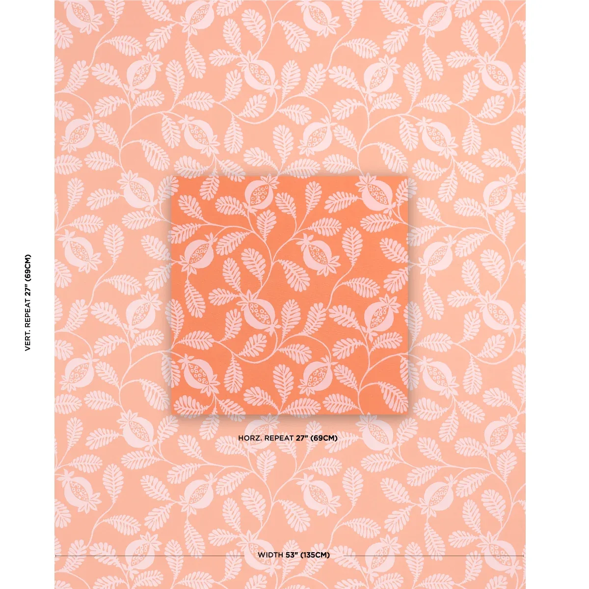 LANZADERA VINE INDOOR/OUTDOOR Fabric – MELON | Schumacher | LANZADERA VINE INDOOR/OUTDOOR fabric MELON color by Schumacher