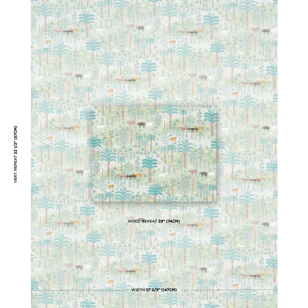 LAS COLINAS SCENIC TAPESTRY Fabric – GREEN | Schumacher | Wa LAS COLINAS SCENIC TAPESTRY fabric GREEN color by Schumacher
