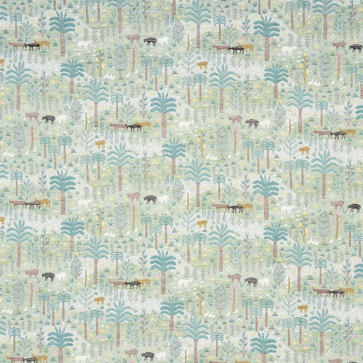 LAS COLINAS SCENIC TAPESTRY fabric GREEN color by Schumacher