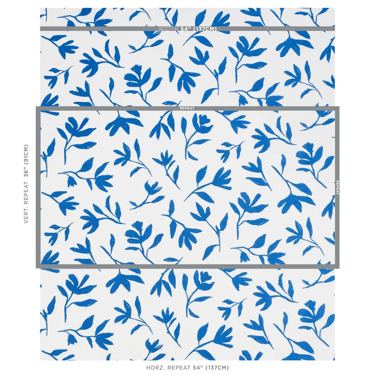 LAUREL fabric NAVY color by Schumacher