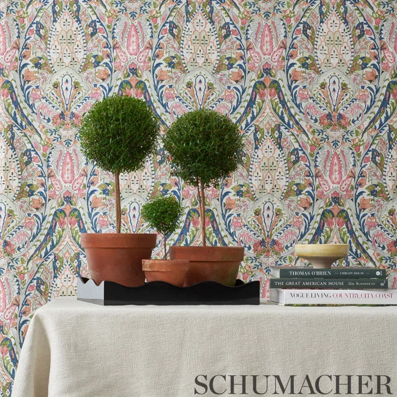 LAYLA PAISLEY Fabric – MULTI | Schumacher | Wallpaper Twins LAYLA PAISLEY fabric MULTI color by Schumacher